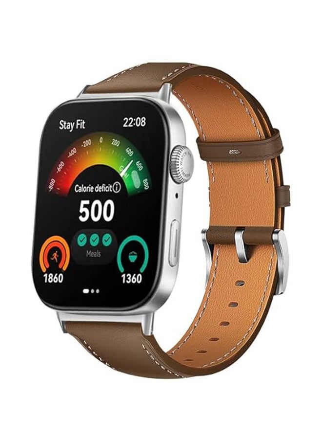 Leather Band Compatible for Huawei Watch Fit 3 Replacement Bands, Genuine Adjustable Wrist Strap Bands Compatible for Huawei Watch Fit 3 Smartwatch - Image 1